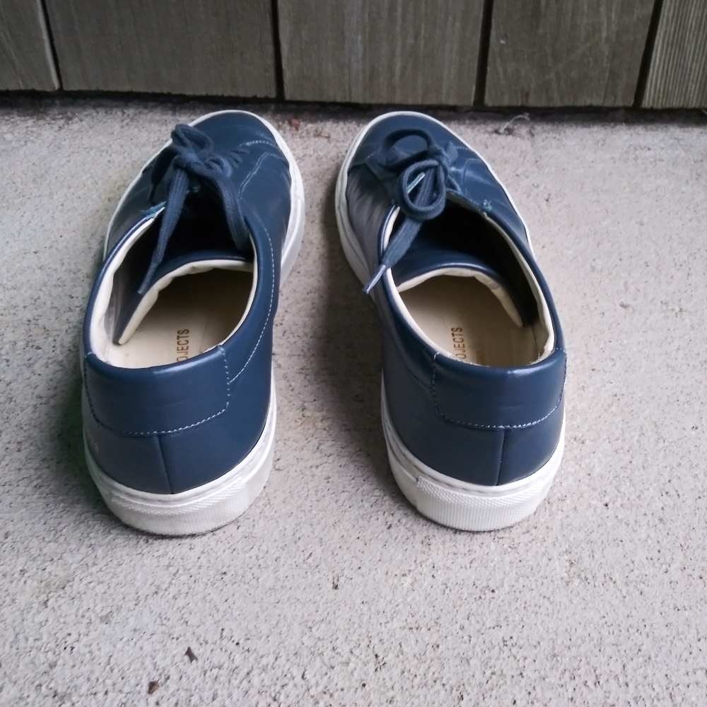 Womens Common Project Blue Leather Sneaker Shoes Size 41 - Picture 4 of 9